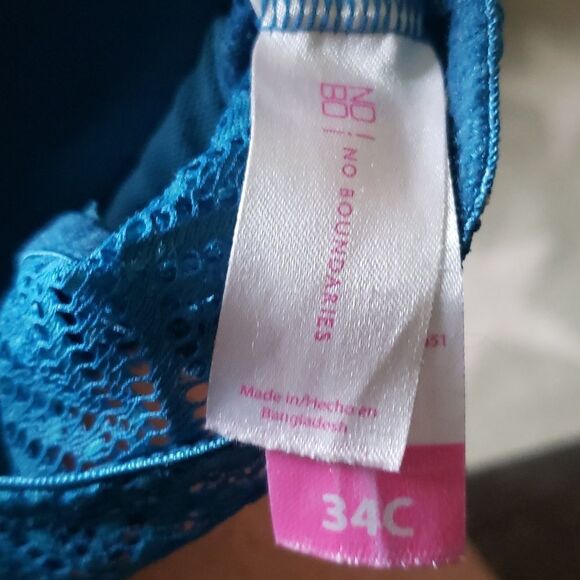 NOBO 34C Turquoise Racerback Bra Wireless Comfy Lightly Lined Active Stretch - Picture 4 of 4